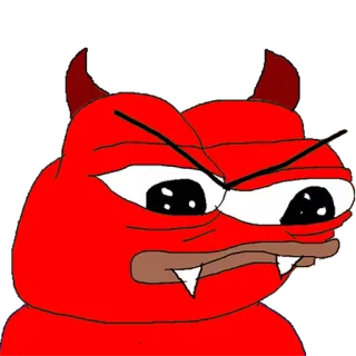 👺 pepe, teufel, rot, hörner, wütend, meme telegram sticker