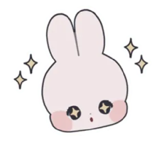 🎀 кролик, милый, блеск, мультфильм, зайчик, стикер telegram sticker