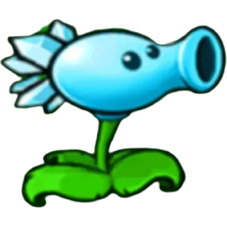 🫛 plants vs zombies, snow pea, ice, plant, video game whatsapp sticker