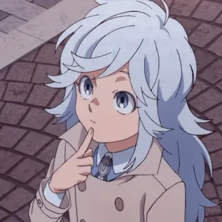 🤔 Anime, Charakter, Mädchen, Denken, Neugierig, Porträt whatsapp sticker