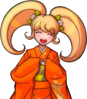 🌟 Hiyoko Saionji Danganronpa Anime, Dessin animé, Hiyoko Saionji, Danganronpa, Mignon, Souriant telegram sticker