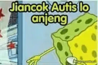 🤬 Spongebob Squarepants Jiancok Autis lo anjeng Spongebob, Kartun, Hinaan, Ofensif, Meme whatsapp sticker