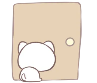 🚪 gato, porta, animal, fofo, kawaii, adesivo whatsapp sticker