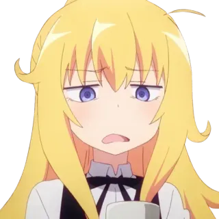 😒 Anime, Mädchen, Blond, Ausdruck, Süß whatsapp sticker
