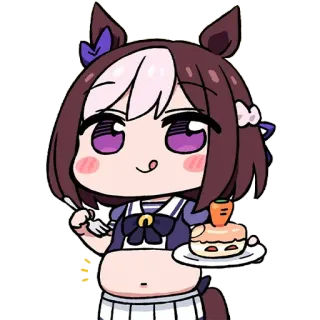 😋 anime, cartoon, cute, chibi, food, carrot, plate telegram sticker