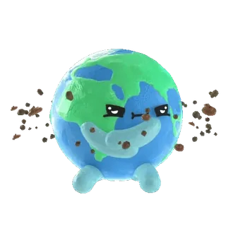 😠 Terre, Planète, Dessin animé, Changement climatique, Réchauffement climatique telegram sticker