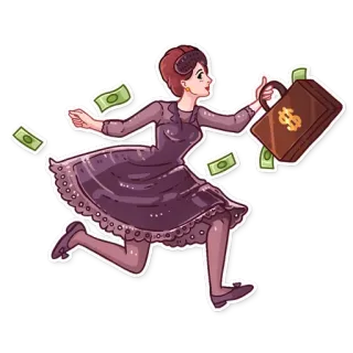 🏃 dinheiro, mulher de negócios, finanças, riqueza, dinheiro vivo, sucesso, investimento whatsapp sticker