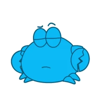 🤔 Krabbe, Cartoon, Meer, Tier, Blau, Figur whatsapp sticker