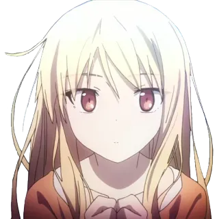 😶 anime, dziewczyna, blondynka, postać telegram sticker