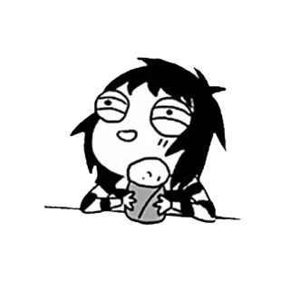 🍔 cartoon, person, comic, black and white telegram sticker