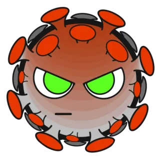 😡 vírus, covid, corona, bravo, desenho animado telegram sticker