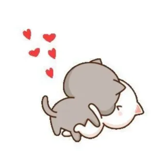 🐱 chats, amour, coeurs, mignon, câlin, animaux, sticker telegram sticker