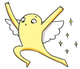 👼 Cartoon, Vliegend, Karakter, Vleugels, Schattig, Grappig, Animatie telegram sticker
