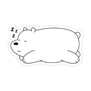 😴 Ice Bear We Bare Bears zz durmiendo, oso, dibujos animados, oso polar, We Bare Bears, zzz telegram sticker