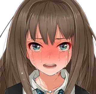 😭 anime, crying, girl, sad, tears, emotional telegram sticker
