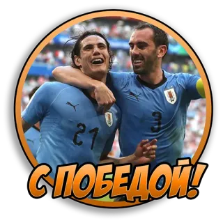 👍 С ПОБЕДОЙ! Fußball, Football, Uruguay, Jubel, Sport, Sieg telegram sticker