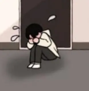 😭 悲伤, 哭泣, 情绪化, 动漫, 绘画 telegram sticker