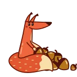 🤤 fuchs, eicheln, tier, cartoon, niedlich telegram sticker