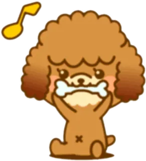 🎧 cão, animal, desenho animado, fofo, osso, música, cachorro telegram sticker