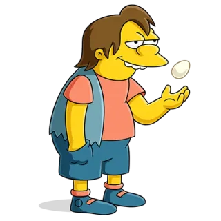 😊 Nelson Muntz The Simpsons kartun, The Simpsons, Nelson Muntz, telur telegram sticker