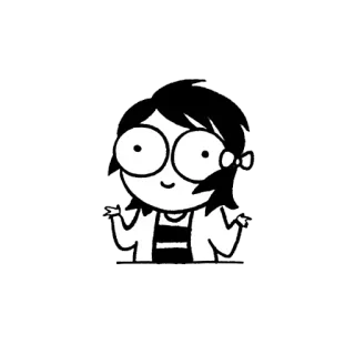 🤷‍♀️ cartoon, illustration, character, glasses, shrugging, female telegram sticker