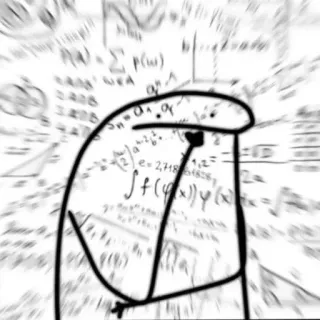 🤔 matemática, pensamento, boneco palito, educação, ciência whatsapp sticker