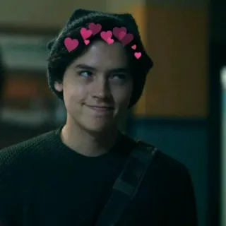 🍁 Jughead Jones Riverdale Jughead, Riverdale, Cole Sprouse, drama adolescente, olhos de coração, série de TV telegram sticker