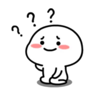 ❓ น่ารัก, คาวาอิ, อิโมจิ, เรียบง่าย, ตัวละคร, หยด telegram sticker