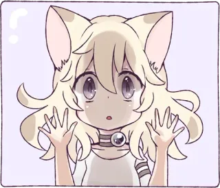 😶 anime, catgirl, cute, cartoon, sticker telegram sticker