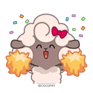 💃 sheep, cheering, cute, animal, celebration telegram sticker