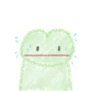 💦 rã, fofo, animal, verde, adesivo, desenho animado, caprichoso telegram sticker