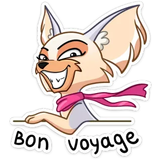 ☺️ Bon voyage raposa, animal, fofo, viagem, saudação, desenho animado telegram sticker