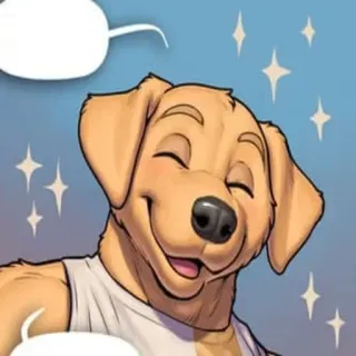 😄 dog, smiling, cartoon, pet, animal whatsapp sticker