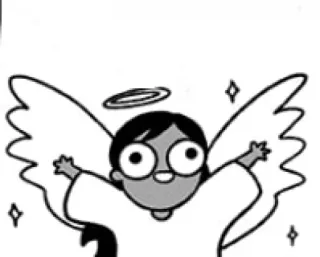 😇 anjo, asas, auréola, desenho animado, personagem, alegre, inocente whatsapp sticker