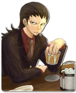 🥃 anime, minum, karakter, pria, alkohol, rokok telegram sticker