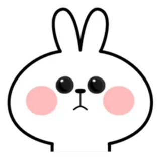 🙁 lapin, dessin animé, mignon, animal, autocollant telegram sticker