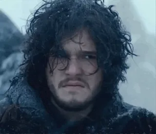 🌞 Jon Snow Game of Thrones Jon Snow, Game of Thrones, hiver, portrait, neige, Kit Harington telegram sticker