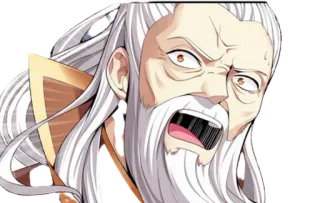 😤 โกรธ, ตกใจ, ปฏิกิริยา, สไตล์อนิเมะ, คนแก่ telegram sticker
