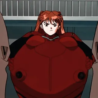 😠 Asuka Langley Soryu Neon Genesis Evangelion anime, mecha, evangelion, Asuka, pilot, red, character telegram sticker