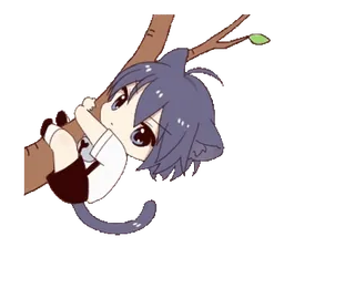 🌳 cute, anime, cat, kitten, climbing, kawaii, chibi telegram sticker