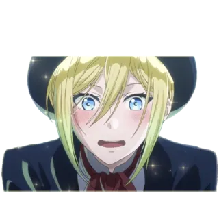 😍 Anime, Personnage, Expression faciale, Cheveux blonds, Yeux bleus whatsapp sticker