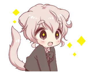 ✨ animé, mignon, chibi, animal, étoiles, étincelant telegram sticker