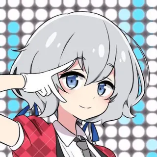 ✌️ Anime, Garota, Bonita, Personagem, Arte digital, Desenho animado, Sorriso, Saudação telegram sticker