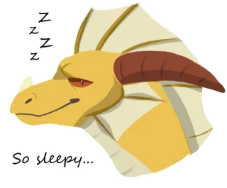 🐲 So sleepy... dragon, sleepy, sleeping, cartoon, animal, fantasy, reptile telegram sticker