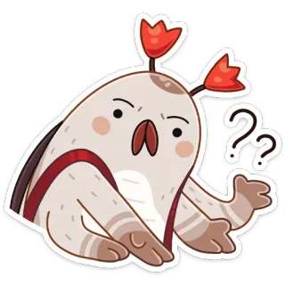 🤨 ?? cartoon, question, confused, unsure, kawaii, character telegram sticker