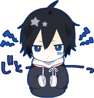 😡 じとー Anime, Manga, Cartoon, Personnage, Mignon, Autocollant telegram sticker
