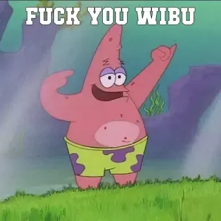 ➖ Patrick Star SpongeBob SquarePants FUCK YOU WIBU patrick star, spongebob, cartone animato, meme, offensivo, insulto telegram sticker