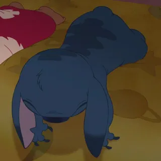 ❣️ Stitch Lilo i Stich, Obcy, Kreskówka, Śpiący, Słodki, Niebieski telegram sticker