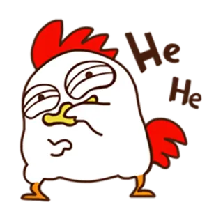 😁 He He Huhn, Tier, Cartoon, Lustig, Lachend, Vogel telegram sticker