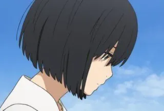 🖤 Anime, Donna, Ragazza, Capelli corti, Illustrazione telegram sticker